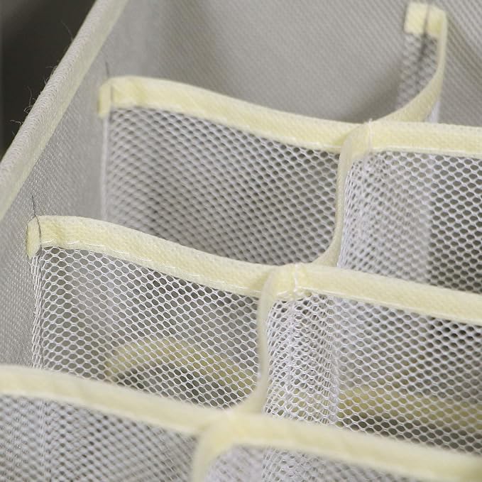12 Pack Foldable Drawer Organizer Dividers Cloth Storage Box Closet Dresser Organizer Cube Fabric Containers Basket Bins for Underwear Bras Socks Panties Lingeries Nursery Baby Clothes Gray