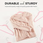 HOUSE DAY Premium Velvet Hangers 50 Pack Pink, Non-Slip Flocked Felt Hangers, Sturdy Clothes Hanger Heavy Duty Coat Hanger, Durable Slim for Closet Space Saving
