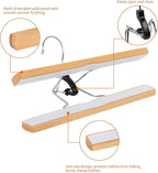 Amazon Basics Wooden Pants Hangers Closet Organizer,Natural,(Pack of 120)