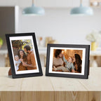 Rempry 4x6 Picture Frame, Display Pictures 3.5x5 with Mat or 4x6 Without Mat, Wall Hanging or Tabletop Photo Frame with Shatter Resistant Plexiglass, Black, 1 Pack