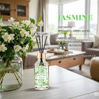 Reed Diffuser of 3 Pack, Linen Eucalyptus Jasmine Oil Diffuser Set with 15 Sticks, Bathroom Air Freshener, Aromatherapy Reed Diffusers for Home, Office, 1.7 Fl. Oz Each, Total 5.1 Fl. Oz