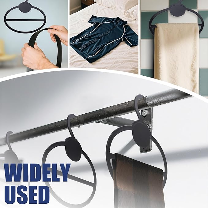 35Pcs Plastic Scarf Organizer for Closet, Oval Kerchief Organizer, Non-Slip Space Saving Hanger for Kerchief Tie Belts, ATSKIM Scarf Hangers for Home Shop Sorting Storing (Black, Clear)