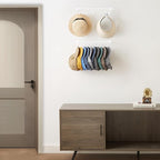 Viklluyr Hat Wall Rack Cap Organizer: Baseball Hat Racks Display Holder with 20 Hooks Modern Metal White Hats Storage Wall Mounted Caps Hanger Set of 2 for Closet Door Bedroom Entryway Laundry