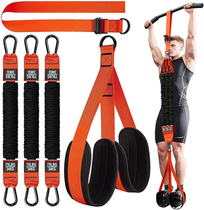 LEEKEY Resistance Bands, Exercise Bands with Handles,Pull Up Assist Bands - Band Set with Door Anchor - Bands for Working Out,Band for Men and Women Fitness Training,Home Workouts