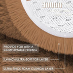 OLANLY Khaki Round Rugs for Bedroom - Machine Washable, 2 ft Circle Area Rugs for Living Room, Soft and Fluffy Shaggy Carpet for Teen Girl and Boys, Nursery Rooms, Dorms, Home Decor Aesthetic