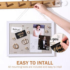 Teling 9 Pack Wood Bulletin Boards with Linen 12''x 16'' Cork Board for Walls with 90 Pushpin Decorative Wood Framed Display for School Office Home Decor (White)