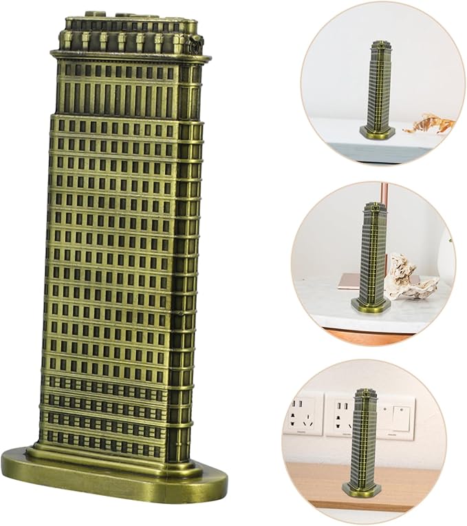 Vintage Building Model Statue Figurine for Home Decor Architectural Craft for Desk Shelf Restaurant Unique Souvenir Gift