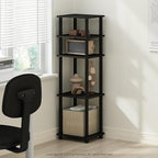 Furinno Turn-N-Tube Storage Shelves, Stackable Standing Shelf, Open Corner Shelf, for Organization and Storage, Living Room, Garage, Home Office, Americano
