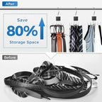 Belt Hanger, Belt Organizer for Closet 360° Rotatable Max 24 Belt Storage Space Saving Closet Organizers and Storage for Belt, Bra, Tank Top, Tie, Scarf, Purse 3Pcs
