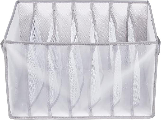 Univivi Closet Clothes Organizers Wardrobe Clothes Organizer Sweaters Organizer for Closet, 7 Grids Upgraded Large Capacity T-Shirt Organizers for Jeans, Pants, Sweaters, Underwear - Set of 4