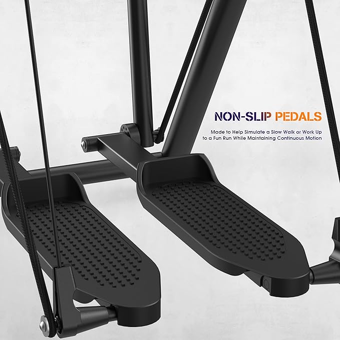 Air Walk Elliptical Glider Machine - 600LBS Capacity, Fully Assembled Low-Impact Design for Home Gym Cross-Training Arm & Leg Cardio Workout-New Version