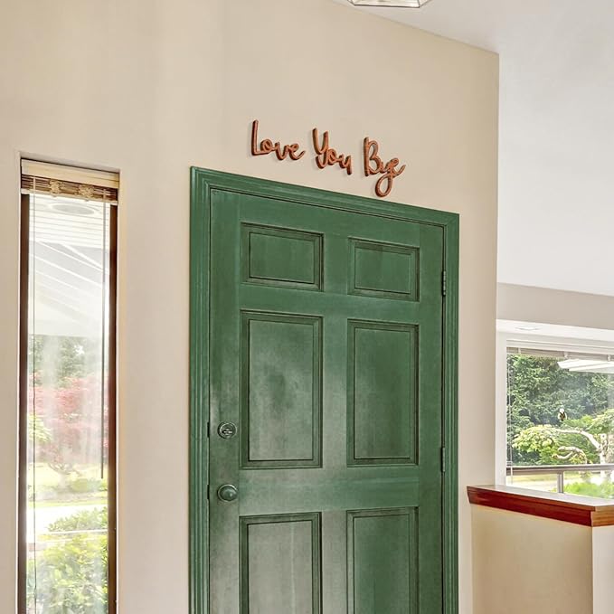 Dripykiaa Love You Bye Wood Sign Home Decor Boho Decor 21.6” Wood Grain Wall Decor Express Love and Warm for Your Family Lovers Wall Art Gift Hallway Entryway Door for Home - Brown