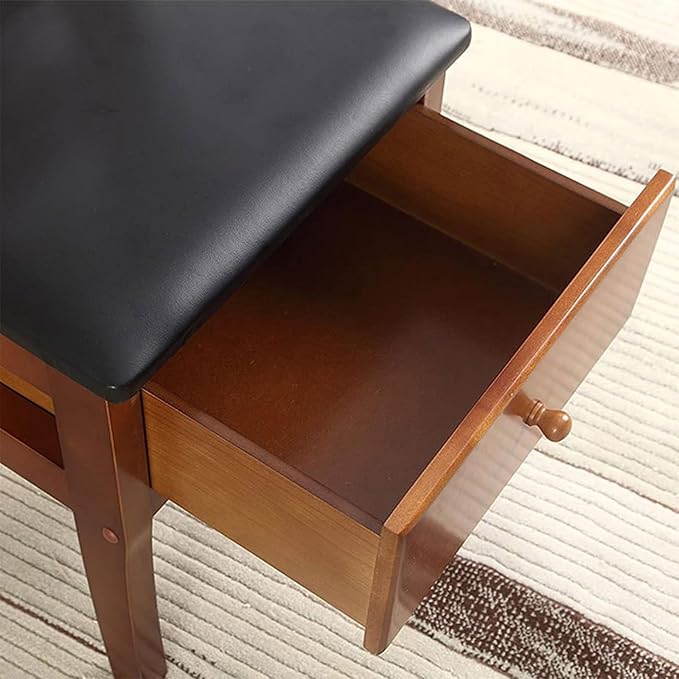 Chair Valet With Drawer,Wooden Suit Valet Stand With Contour Hanger,Trouser Bar and Tie & Belt Bar, 18" W x 23" D x 44" H,Natural wood color