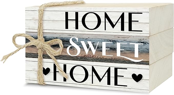 Mini Decorative Books For Home Decor, Small Wood Book Stack For Table Decor, Home Decor Book For Living Room Mantel, Farmhouse Stacked Books Decorative（L39）