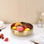 9.1 Inches Stainless Steel Bowl Decorative Key Bowl Golden Serving Bowl for Snack Fruit Dish Round Key Dish for Entryway Table Coffee Table Kitchen Counter