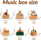 Personalized Wooden Carousel Music Box - Custom Name Gift for Friends, Birthday Christmas Valentine's Day Gift Home Decoration | Hand-Cranked Rotating Music Box