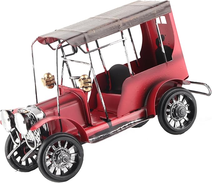 Vintage Classic Car Model Miniature, Old Vintage Car Ornament, Retro Tin Car Decor with Exquisite Workmanship, Unique Desktop Display for Home Office Cafe Bar Wedding Party Decor