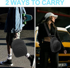 Hat Travel Case for Baseball Caps,Hard Hat Carrier Storage Case with 1 Pack Black Baseball Cap and Adjustable Shoulder Strap, Hat Organizer Holder Bag for 6 Baseball Caps for Men and Women - Black