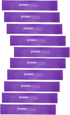 Power Systems Versa Loop Resistance Bands, 10-Pack – Color-Coded Exercise Bands for Workout, Strength Training, Physical Therapy