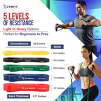 Pull Up Bands, Resistance Bands Set with Door Anchor, 5-Level Pull Up Assistance Bands for Working Out, Workout Bands for Home Gym - Get Free A.I. Workout Plan