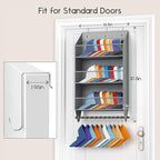 Over the Door Hat Rack - 3-Layer Design Hat Organizer Holds 30-36 Hats with 10 Hooks, Ideal Hat Rack for Door, Over the Door Organizer for Closet, Apartment, Bedroom, Dorm, 1 Pack, Grey