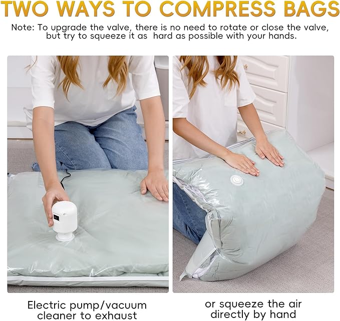 Vacuum Storage Bags with Electric Pump,8 Extra Large Jumbo storage Space Saver Bags (40x31 Inch) for Bedding,Comforters,Blankets,Clothing,Pillows,Jackets,Coats,Vacuum Seal Bags for clothing