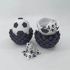Enchanted 3D Egg with Miniature Inside - Handcrafted Printed Collectible | Fantasy Decor & Gift (Soccer Dragon & Egg (Box))
