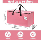 Extra Large Moving Bags with Zipper - Heavy Duty Tote for Packing Clothes, Durable Storage Bin Organizer, Multipack Set