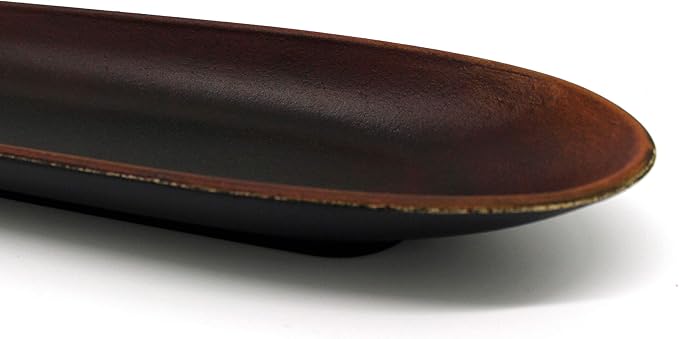 CVHOMEDECO. Primitives Oval Decorative Plate Wooden Candle Plate Rustic Treenware Home and Office Décor Art, 16 x 4-1/2 x 1-1/2 Inch