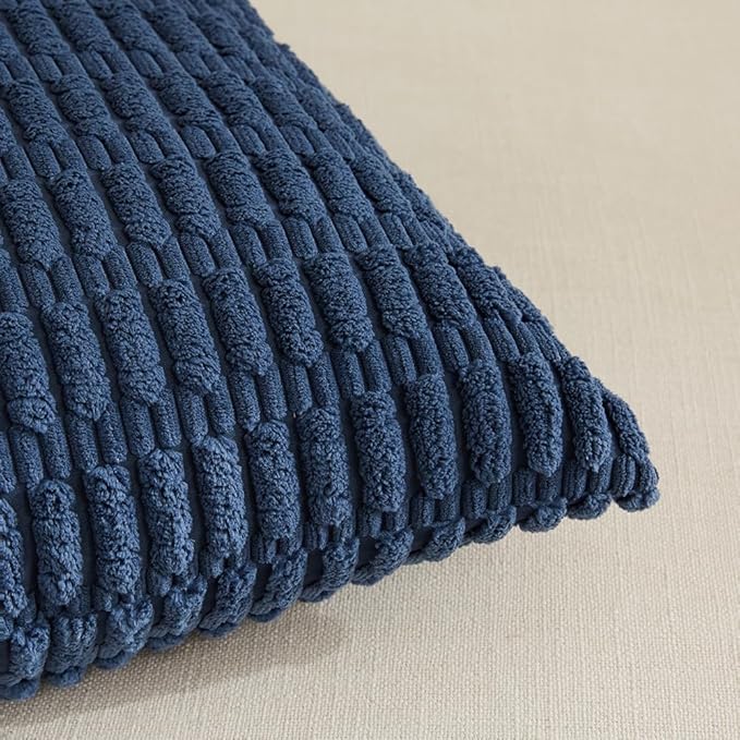 Fancy Homi 4 Packs Decorative Throw Pillow Covers for Living Room Couch Bed, Modern Farmhouse Boho Home Décor Accent Cushion Case, 22" x 22", Dusty Blue
