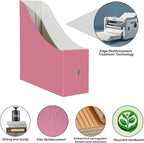 Limitliho 12 Pack Cardboard Magazine Holder for Desk, Book Bins for Classroom Library,Office,Home, 10.6" H x 10.2" L x 3.5" W in Magazine File Holder (Elegant color)