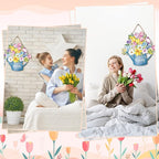 Juexica Spring Decorations for Home Spring Wreaths for Front Door Welcome Sign Flowers Door Hanger Decorations Rustic Flower Wall Decor Easter Party Outdoor Indoor Home Decor