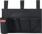Zafit Hanging Bedside Caddy, Bedside Storage Organizer for Magazine, Phone, Remote control (5 Pockets-Black)