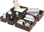 Posprica Woven Baskets, Storage Baskets for Organizing (Set of 8), Cube Baskets Bin Container Matching Storage Boxes Organizers for Pantry, Office, Shelves, Media-room