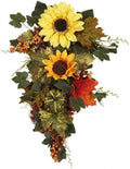 Generic Blossoms Pumpkin Swag Tree-Shaped Autumn Door Swag Naturalistic Design Hanging Autumn Decoration