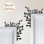Urbraneco Floral Window and Door Corner Accent Leaf Corner Topper Decor Metal Hanging Decor for Door Corner
