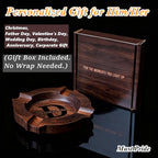 Cigar Ashtrays for Men Personalized Walnut Cigar Ash Tray for Outdooor Custom Name Wooden Ashtray Father's Day Christmas Engraved Monogramed Ashtray Gifts for Husband Dad Groomsmen Papa Grandpa
