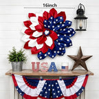 4th of July Decorations Outdoor Patriotic Wreaths for Front Door 250th Anniversary Decorations Red White and Blue American Flag Wreath (Red White and Blue American Flag)