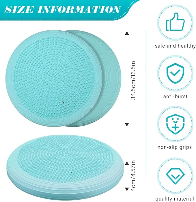 Libima 8 Pcs Wiggle Seat Inflated Wobble Cushion Sensory Seat Flexible Balance Board Balance Disc for Men Women Physical Exercise Improving Posture Home Office