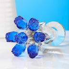 Movdyka Blue Rose Crystal Flower Figurine with Vase Glass Rose Gifts for Women Wife Girlfriend Mom Collectible Home Table Decor for Mother's Day Birthday Wedding Anniversary