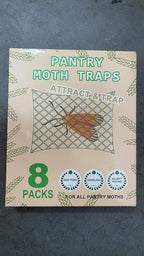 Pantry Moth Trap with Pheromone Attractant 8 Pack, Easy to use Moth Treatment, Odorless/Non-Toxic Strong Sticky Strips for Kitchen and Cupboard