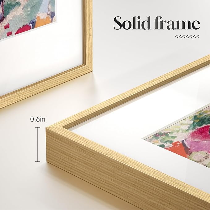 Framed Matisse Wall Art Set of 4, Colorful Abstract Landscape Wall Painting Prints, Vintage Retro Aesthetic Wall Decor for Bathroom Bedroom Hallway Office 11x14 Inch