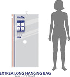 Hefty Hanging Compression Bags 3 Extra Long Vacuum Garment Storage Bags for Clothes, Travel, Closet Organization (60 X 27 Inches) (X-Large)