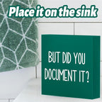 mmiishe The Office Gifts Desk Decor But Did You Document It Wooden Box Sign Funny Office Boss Gifts for Women Coworkers Boss Day Gifts for Him Decorations for Home Office 5 x 5 Inches (Green)