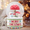 VCUTEKA Christmas Snow Globe, Musical Snow Globes for Girls with Light Up Mushroom and Squirrel, Christmas Snow Globe Decoration Gift, Battery Operated Snowglobes Christmas Décor