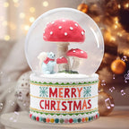 VCUTEKA Christmas Snow Globe, Musical Snow Globes for Girls with Light Up Mushroom and Squirrel, Christmas Snow Globe Decoration Gift, Battery Operated Snowglobes Christmas Décor