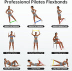 Resistance Bands for Working Out, 5-Pack Elastic Exercise Bands for Strength Training, Stretching, Workout; Home Gym Equipment for Women Men, Pilates Yoga Physical Therapy, Leg Glute Arm Exercise Kit