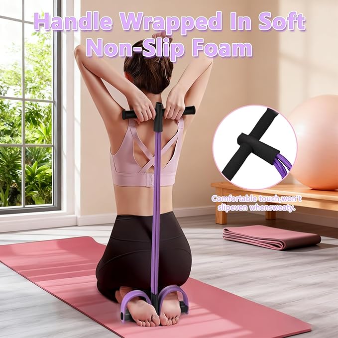 Pedal Resistance Band with Handle, Natural Rubber Foot Resistance Bands with Handles, New 6-Tube Manual Resistance Training Pedal Resistance Foot Pedal para Abdomen, Waist, Hands, Legs.
