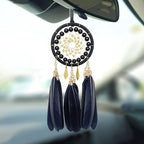 Handmade Small Dream Catcher Black for Car Rear View Mirror Accessories, Jiyamony Hanging Ornaments Car Mirror Hanging Accessories Ornament Decor