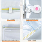 Vacuum Storage Bag with Rechargeable Cordless Pump, 12 Pack Vacuum Seal Space Saver Bags for Clothing Clothes Travel Home